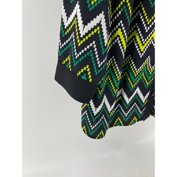 Catherines Women's Plus Long Sleeve Geometric Striped Top Shirt Size 1X 18/20W - Picture 3 of 13
